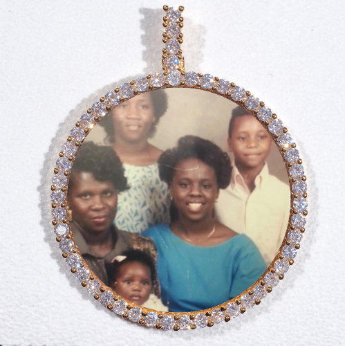 LARGE 3D CIRCLE CUSTOM PICTURE PENDANT