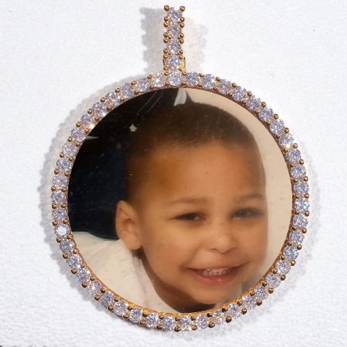 LARGE 3D CIRCLE CUSTOM PICTURE PENDANT