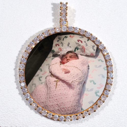 LARGE 3D CIRCLE CUSTOM PICTURE PENDANT