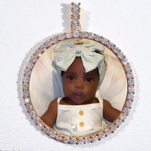 LARGE 3D CIRCLE CUSTOM PICTURE PENDANT