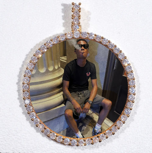 LARGE 3D CIRCLE CUSTOM PICTURE PENDANT