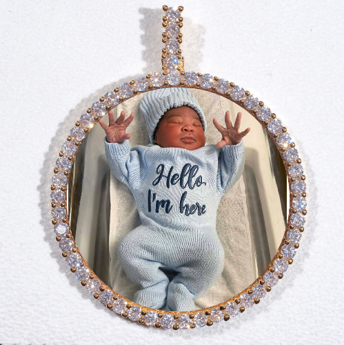 LARGE 3D CIRCLE CUSTOM PICTURE PENDANT