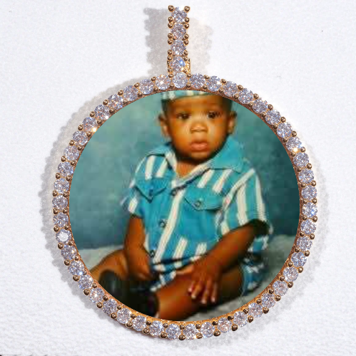 LARGE 3D CIRCLE CUSTOM PICTURE PENDANT
