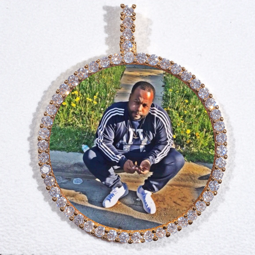LARGE 3D CIRCLE CUSTOM PICTURE PENDANT