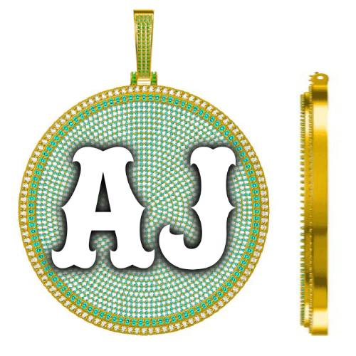 CUSTOM LETTER NECKLACE 3D BIG DISC