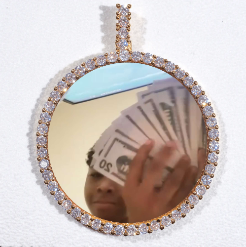 LARGE 3D CIRCLE CUSTOM PICTURE PENDANT