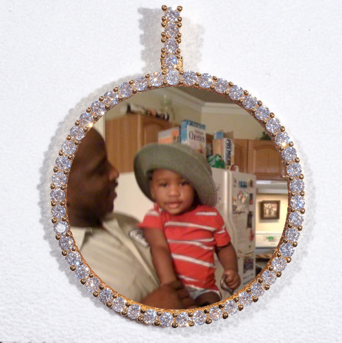 LARGE 3D CIRCLE CUSTOM PICTURE PENDANT
