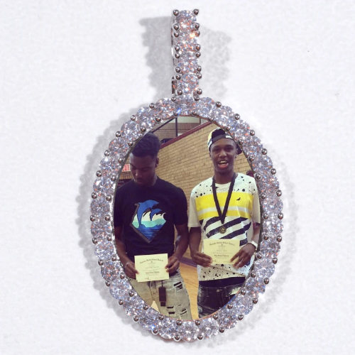 Large 3D Oval Custom Picture Pendant