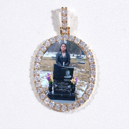 3D Oval Custom Picture Pendant