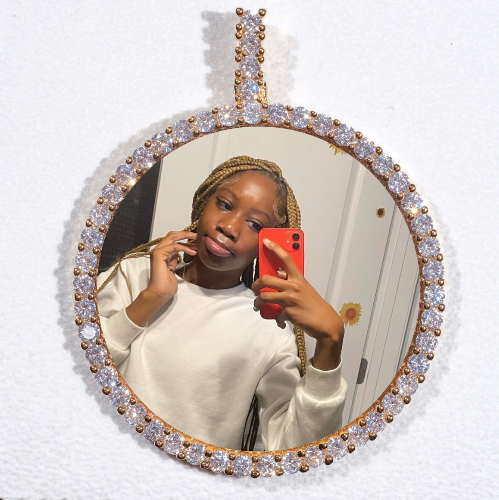 LARGE 3D CIRCLE CUSTOM PICTURE PENDANT