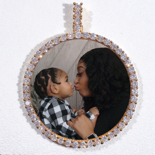 LARGE 3D CIRCLE CUSTOM PICTURE PENDANT
