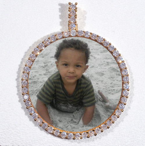 LARGE 3D CIRCLE CUSTOM PICTURE PENDANT