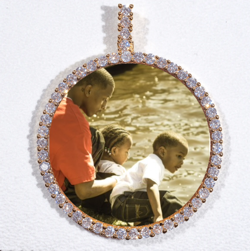 LARGE 3D CIRCLE CUSTOM PICTURE PENDANT