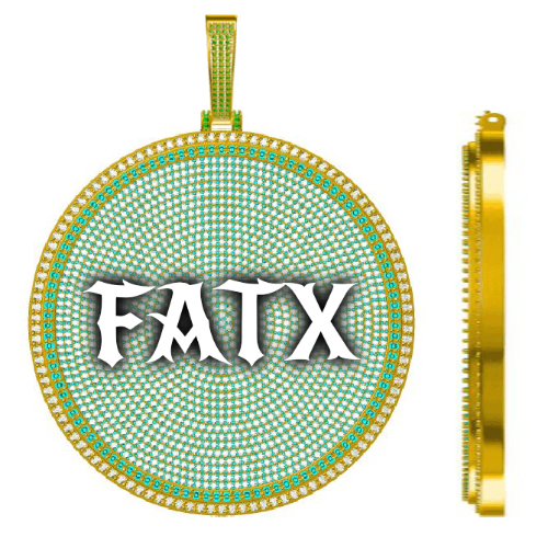 CUSTOM LETTER NECKLACE 3D BIG DISC