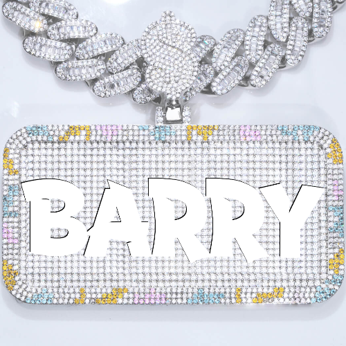 CUSTOM LETTER NECKLACE 3D COLORFUL SQUARE
