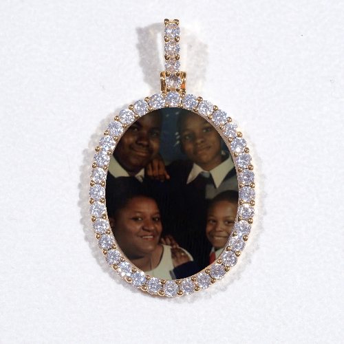 3D Oval Custom Picture Pendant