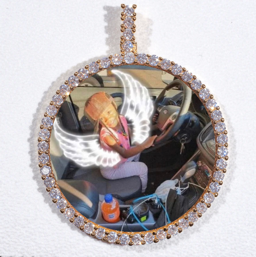 LARGE 3D CIRCLE CUSTOM PICTURE PENDANT