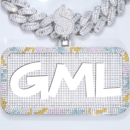 CUSTOM LETTER NECKLACE 3D COLORFUL SQUARE