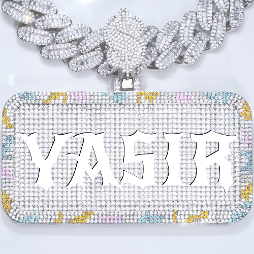 CUSTOM LETTER NECKLACE 3D COLORFUL SQUARE