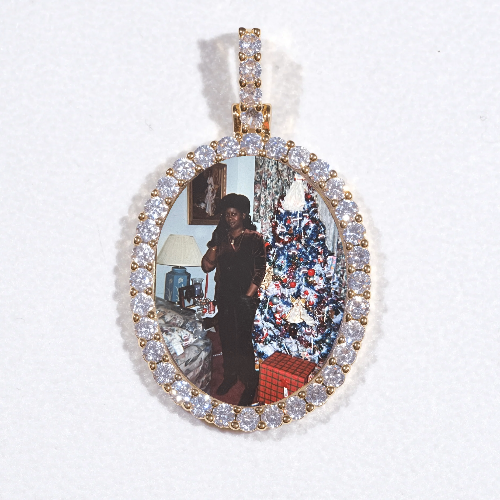 3D Oval Custom Picture Pendant