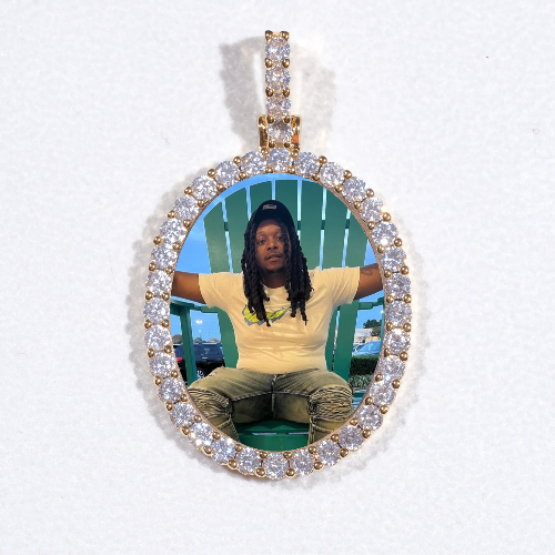 3D Oval Custom Picture Pendant