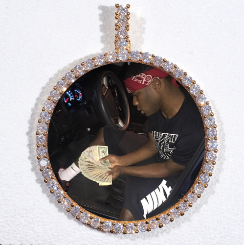 LARGE 3D CIRCLE CUSTOM PICTURE PENDANT