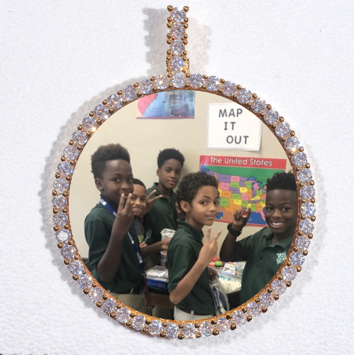LARGE 3D CIRCLE CUSTOM PICTURE PENDANT