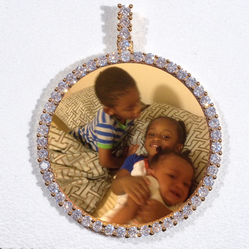 LARGE 3D CIRCLE CUSTOM PICTURE PENDANT