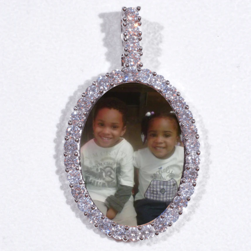 Large 3D Oval Custom Picture Pendant