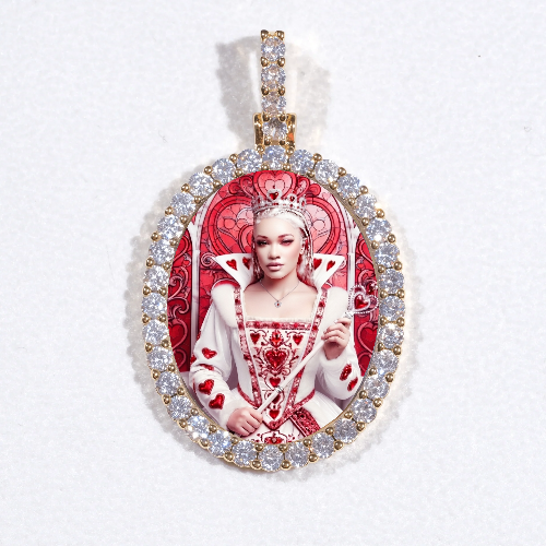 3D Oval Custom Picture Pendant