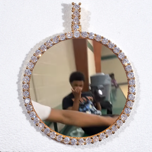 LARGE 3D CIRCLE CUSTOM PICTURE PENDANT