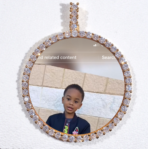 LARGE 3D CIRCLE CUSTOM PICTURE PENDANT