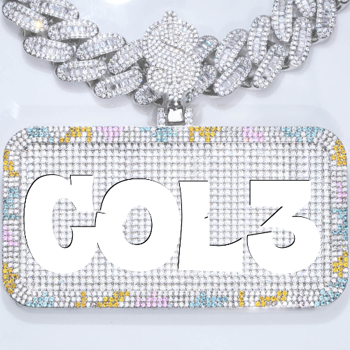 CUSTOM LETTER NECKLACE 3D COLORFUL SQUARE