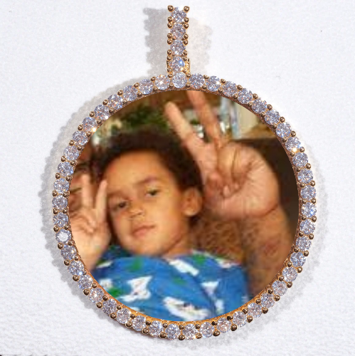 LARGE 3D CIRCLE CUSTOM PICTURE PENDANT