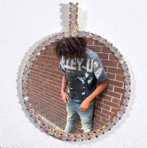 LARGE 3D CIRCLE CUSTOM PICTURE PENDANT