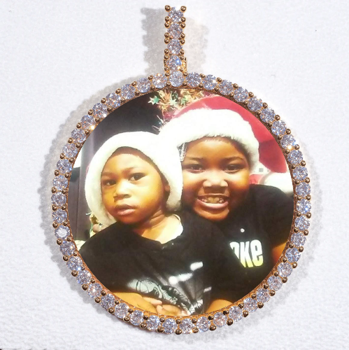 LARGE 3D CIRCLE CUSTOM PICTURE PENDANT
