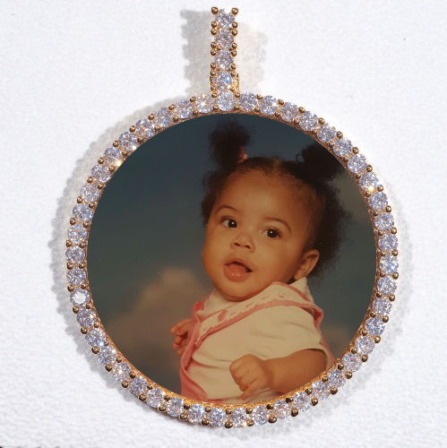 LARGE 3D CIRCLE CUSTOM PICTURE PENDANT