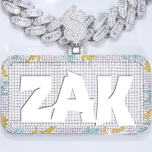 CUSTOM LETTER NECKLACE 3D COLORFUL SQUARE