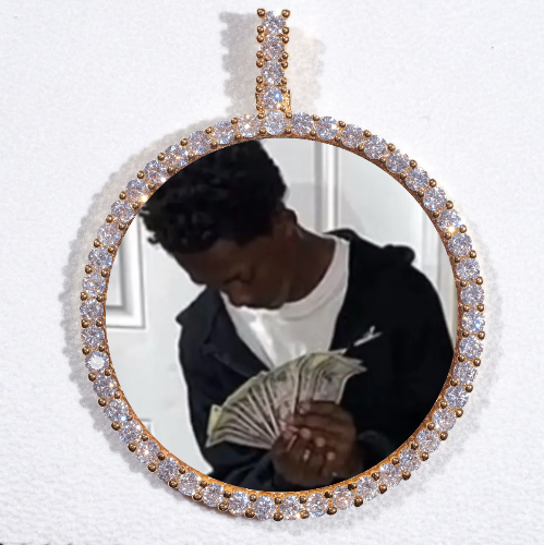 LARGE 3D CIRCLE CUSTOM PICTURE PENDANT