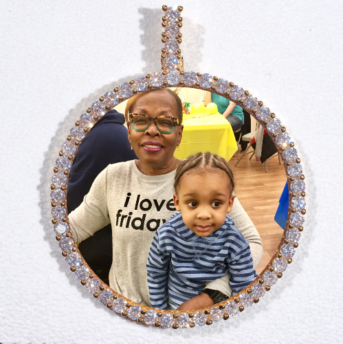 LARGE 3D CIRCLE CUSTOM PICTURE PENDANT