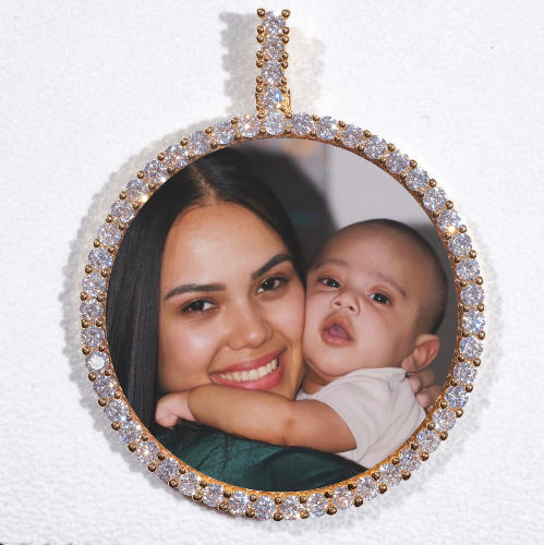 LARGE 3D CIRCLE CUSTOM PICTURE PENDANT