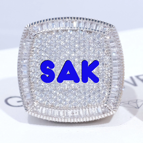 CUSTOM LETTER 3D ICED RING