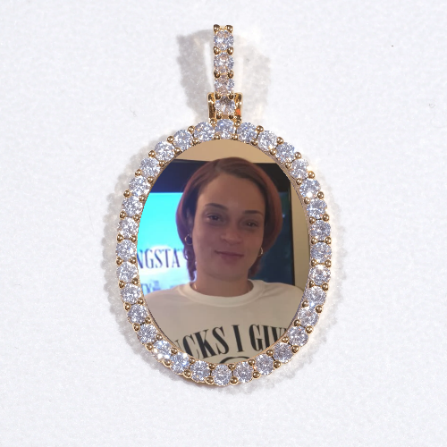3D Oval Custom Picture Pendant