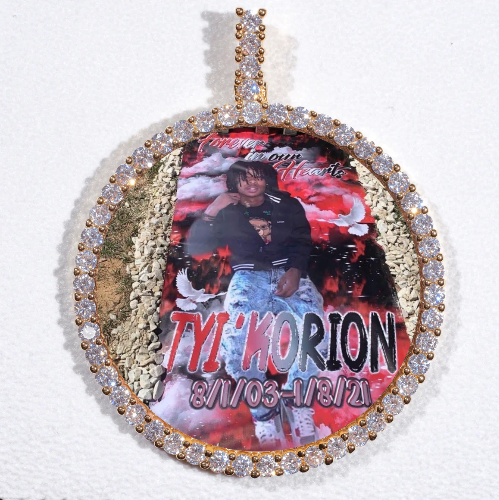 LARGE 3D CIRCLE CUSTOM PICTURE PENDANT