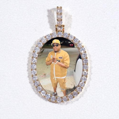 3D Oval Custom Picture Pendant