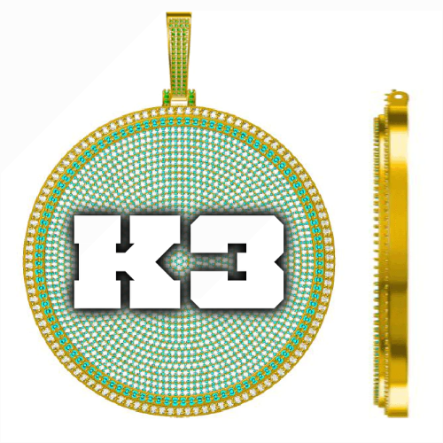 CUSTOM LETTER NECKLACE 3D BIG DISC