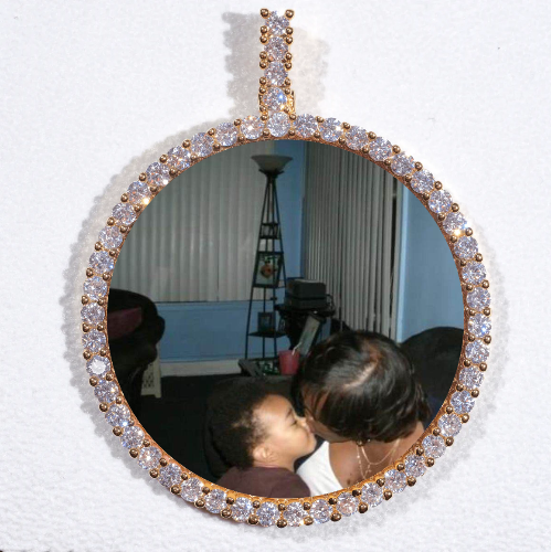 LARGE 3D CIRCLE CUSTOM PICTURE PENDANT