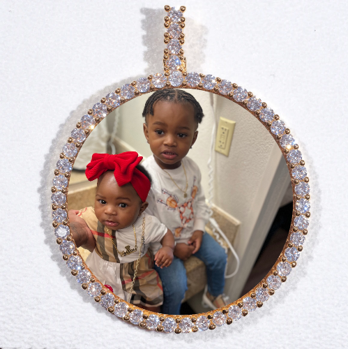 LARGE 3D CIRCLE CUSTOM PICTURE PENDANT