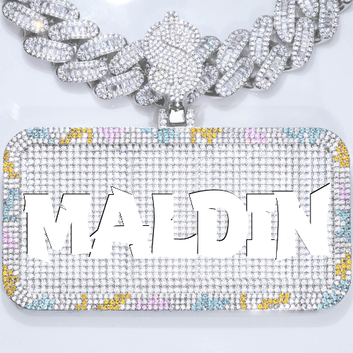 CUSTOM LETTER NECKLACE 3D COLORFUL SQUARE