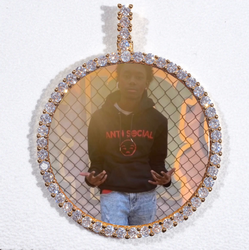 LARGE 3D CIRCLE CUSTOM PICTURE PENDANT